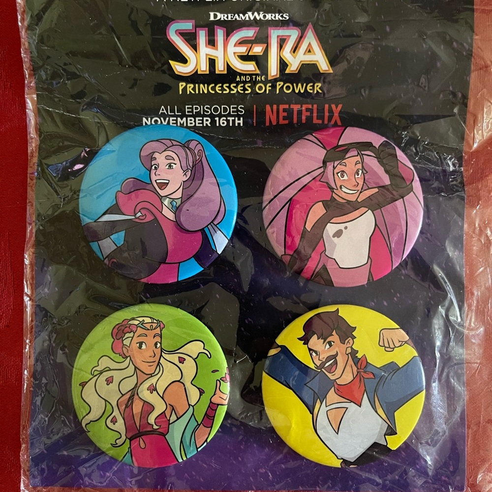 Netflix SHE-RA buttons from 2018